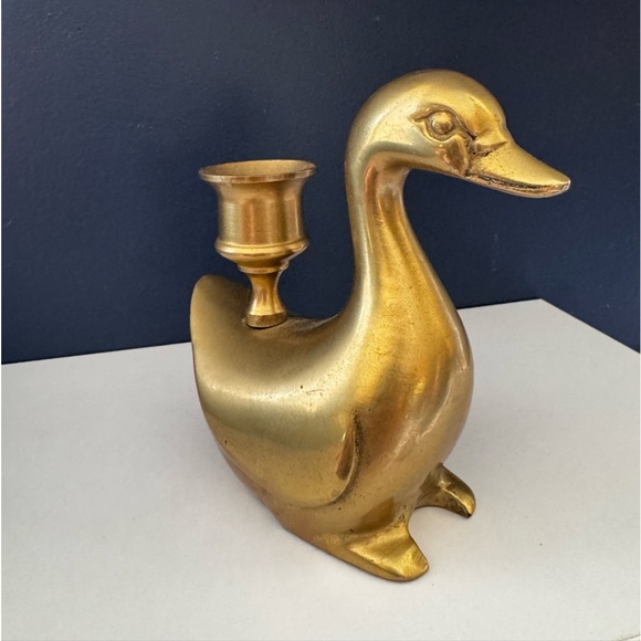 Brass duck candle holder - Picture 3 of 4